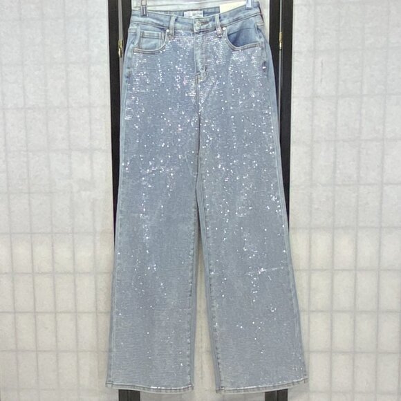 Austin Landing Denim - Austin Landing Jewel High Rise Wide Leg Light Wash Denim Jeans Vintage Style NEW